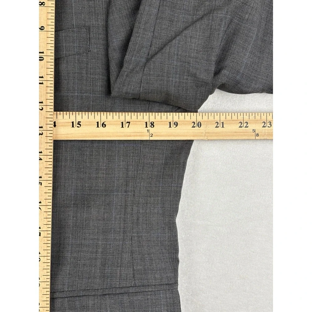 Lauren Ralph Lauren Slim Fit Gray‎ Windowpane Wool Sport Coat Blazer 38S
